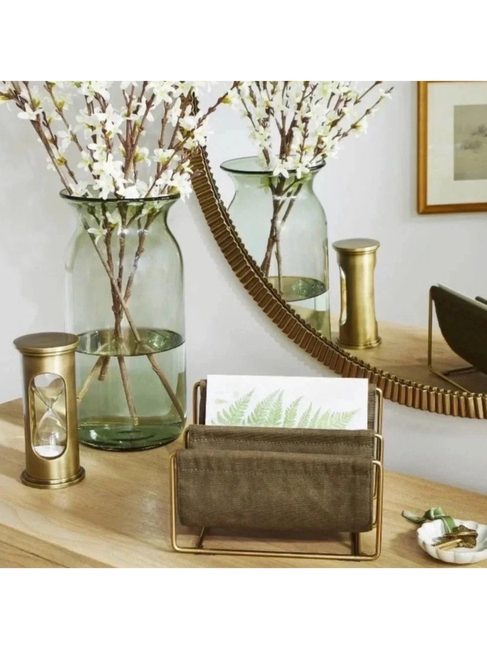 Hearth & Hand Brass Finish /Canvas Mail Sorter - Picture 2 of 8